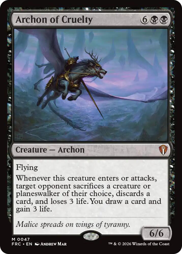 Archon of Cruelty (47) [Reality Fracture Commander] | Boutique FDB TCG