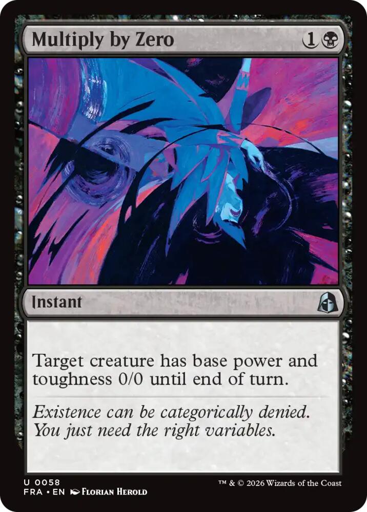 Multiply by Zero (58) [Reality Fracture] | Boutique FDB TCG