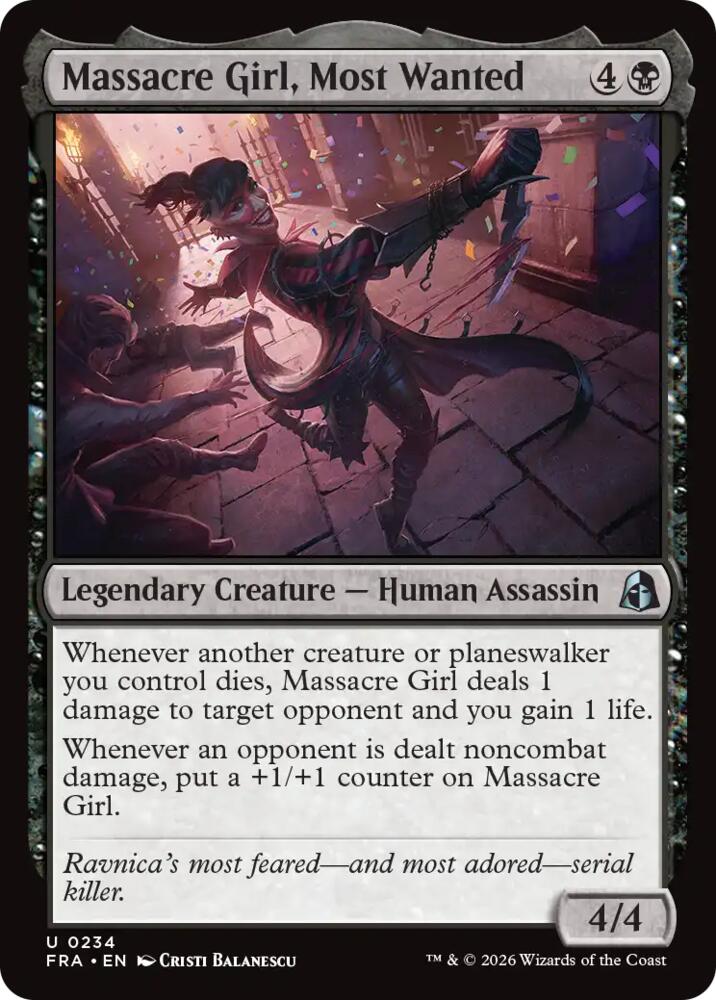 Massacre Girl, Most Wanted (234) [Reality Fracture] | Boutique FDB TCG