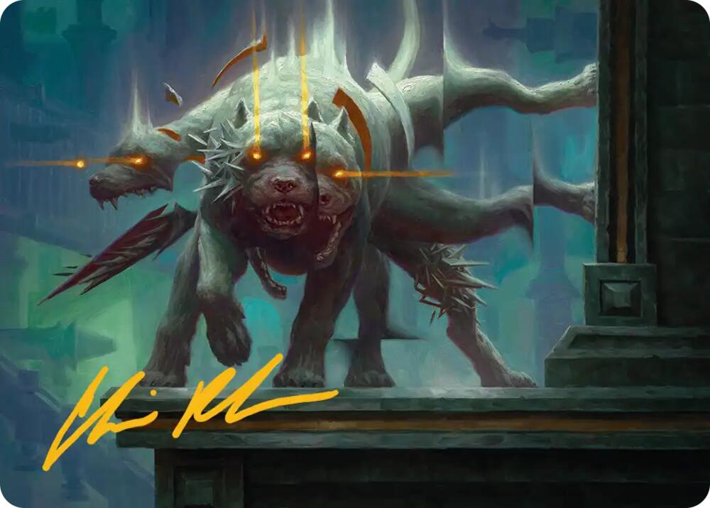 Flickering Hound Art Card (2/54) (Gold-Stamped Signature) [Reality Fracture Art Series] | Boutique FDB TCG