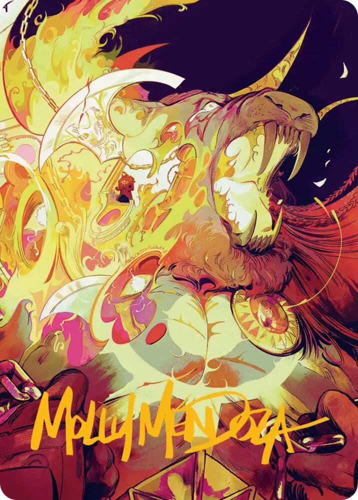 Ajani's Anguish Art Card (Gold-Stamped Signature) (48) [Reality Fracture Art Series] | Boutique FDB TCG