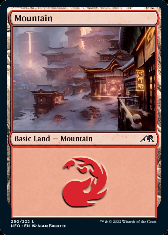 Mountain (290) [Kamigawa: Neon Dynasty] | Boutique FDB TCG