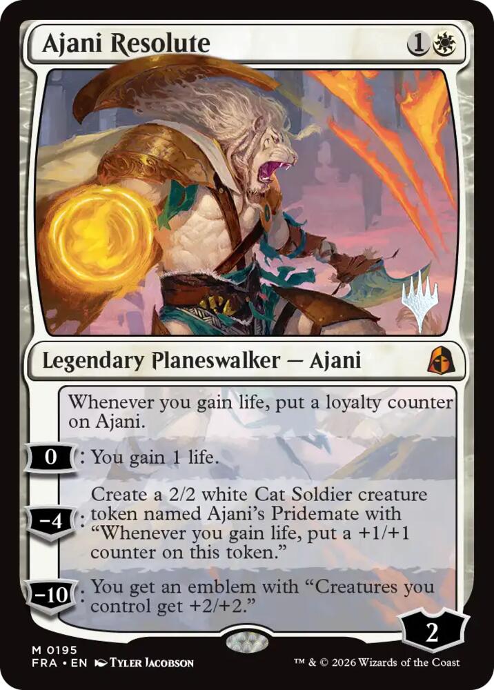 Ajani Resolute (195) [Reality Fracture Promos] | Boutique FDB TCG