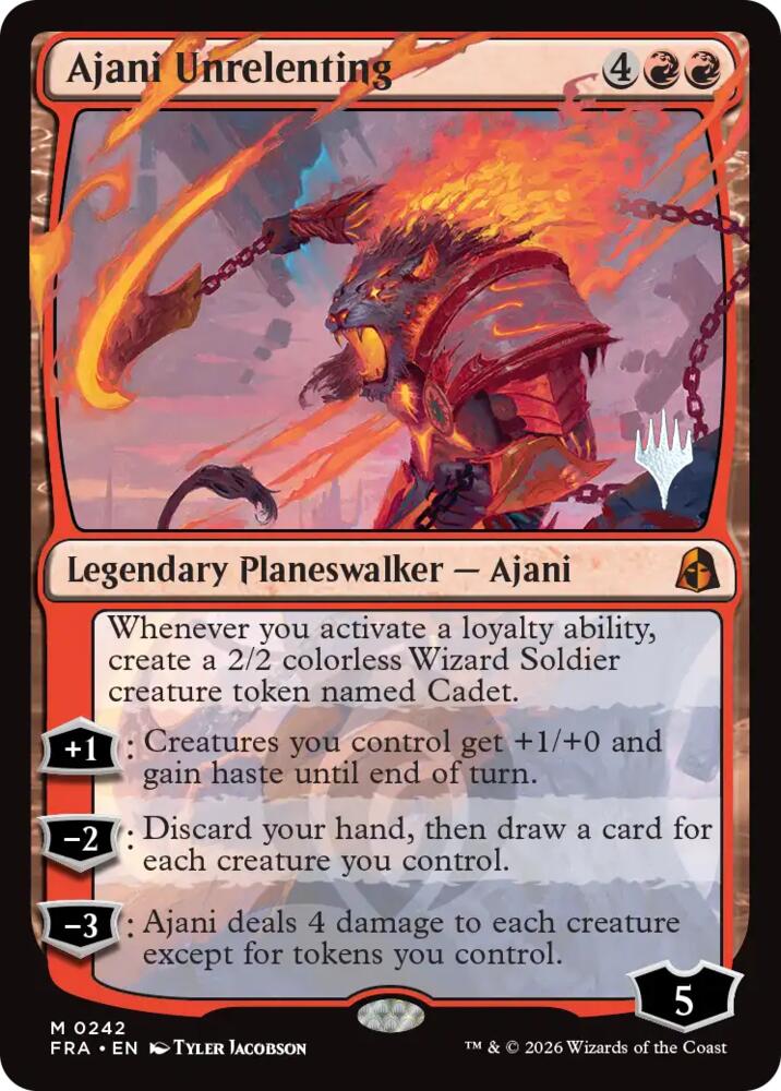 Ajani Unrelenting (242) [Reality Fracture Promos] | Boutique FDB TCG