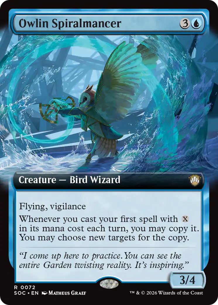 Owlin Spiralmancer (Extended Art) [Secrets of Strixhaven Commander] | Boutique FDB TCG