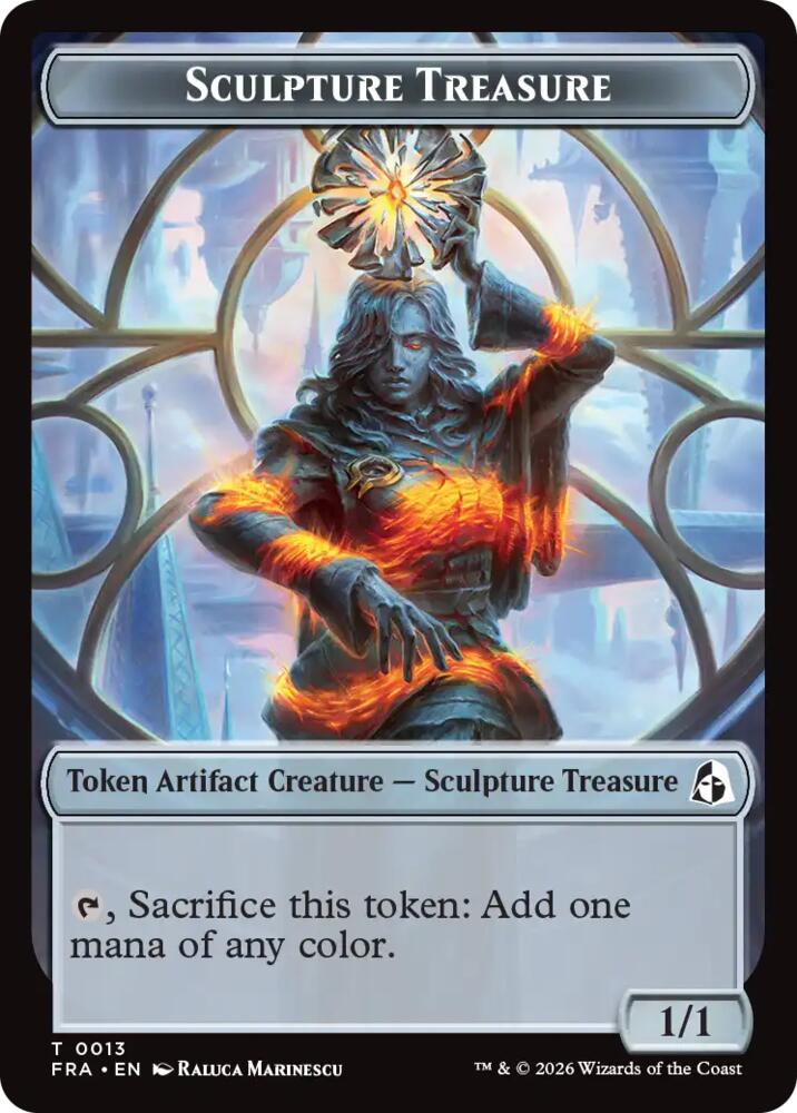 Sculpture Treasure // Beast Double-Sided Token (13 // 8) [Reality Fracture] | Boutique FDB TCG