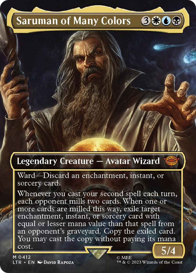Saruman of Many Colors (Borderless Alternate Art) [The Lord of the Rings: Tales of Middle-Earth] | Boutique FDB TCG