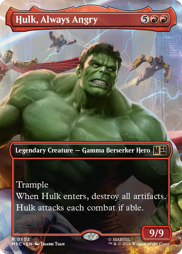 Hulk, Always Angry (Borderless) [Marvel Super Heroes Commander] | Boutique FDB TCG