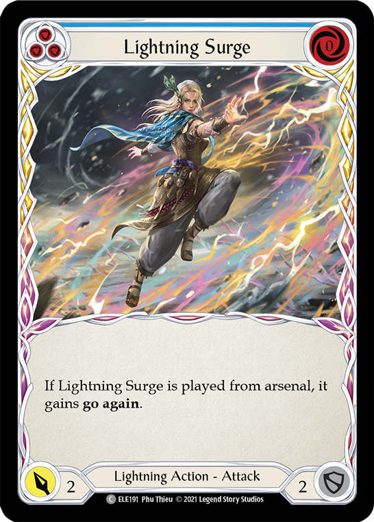 Lightning Surge (Blue) [ELE191] (Tales of Aria)  1st Edition Normal | Boutique FDB TCG