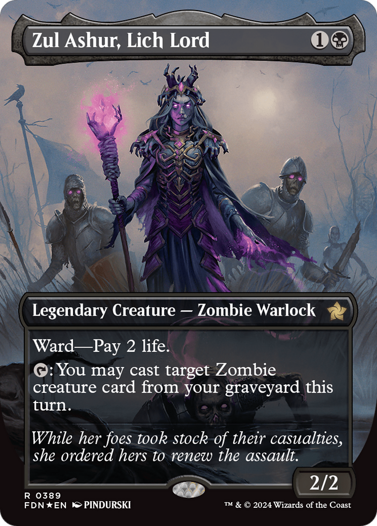 Zul Ashur, Lich Lord (Borderless) (Mana Foil) [Foundations] | Boutique FDB TCG