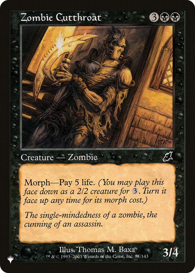 Zombie Cutthroat [The List Reprints] | Boutique FDB TCG