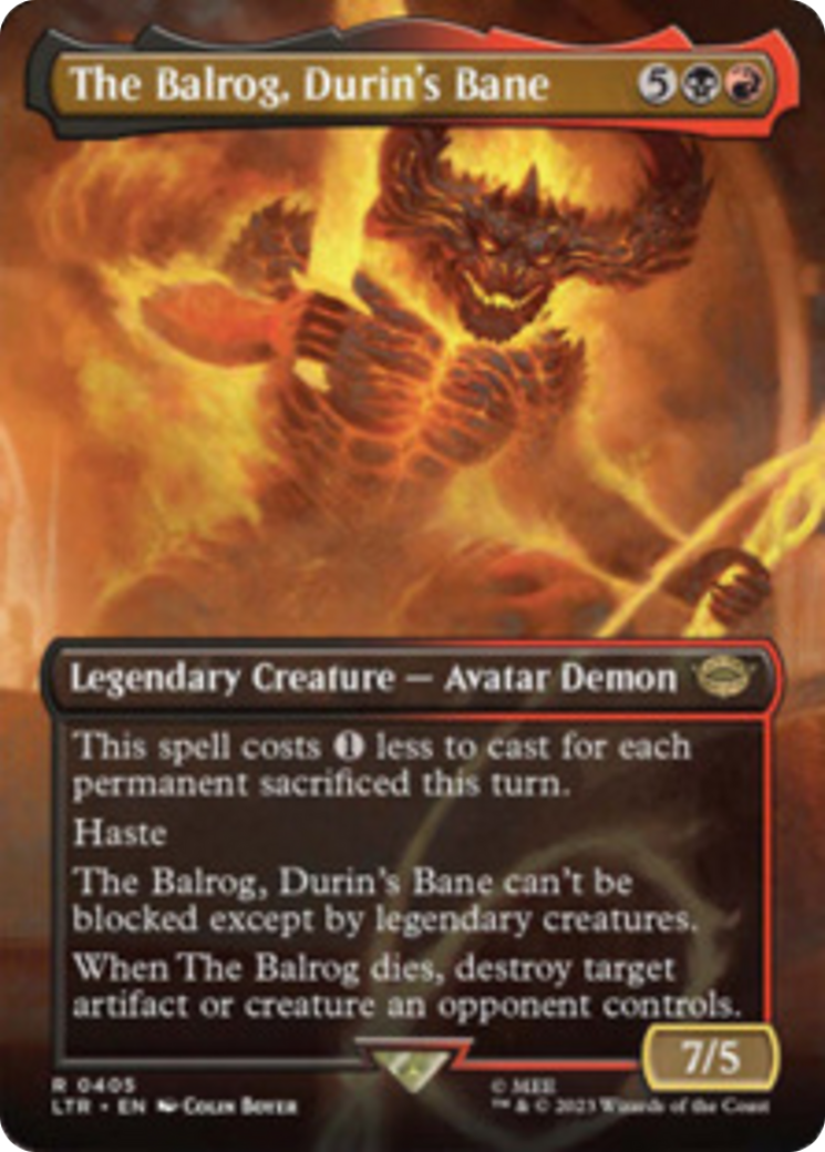 The Balrog, Durin's Bane (Borderless Alternate Art) [The Lord of the Rings: Tales of Middle-Earth] | Boutique FDB TCG