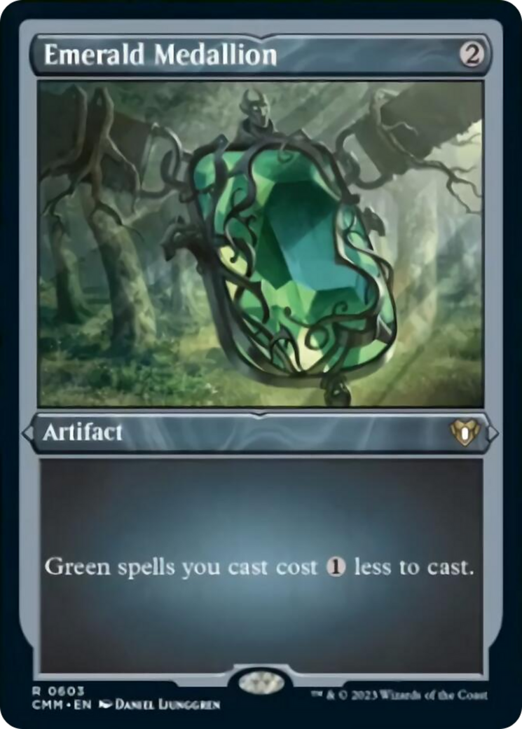Emerald Medallion (Foil Etched) [Commander Masters] | Boutique FDB TCG