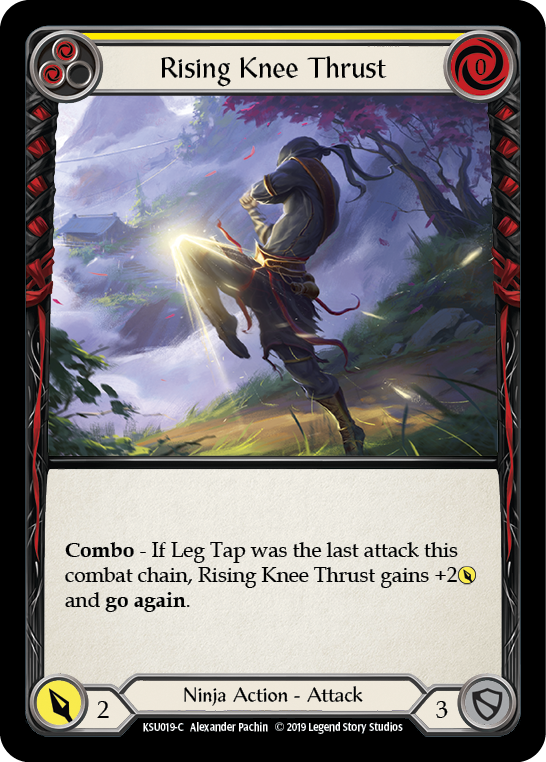 Rising Knee Thrust (Yellow) [KSU019-C] (Katsu Hero Deck)  1st Edition Normal | Boutique FDB TCG