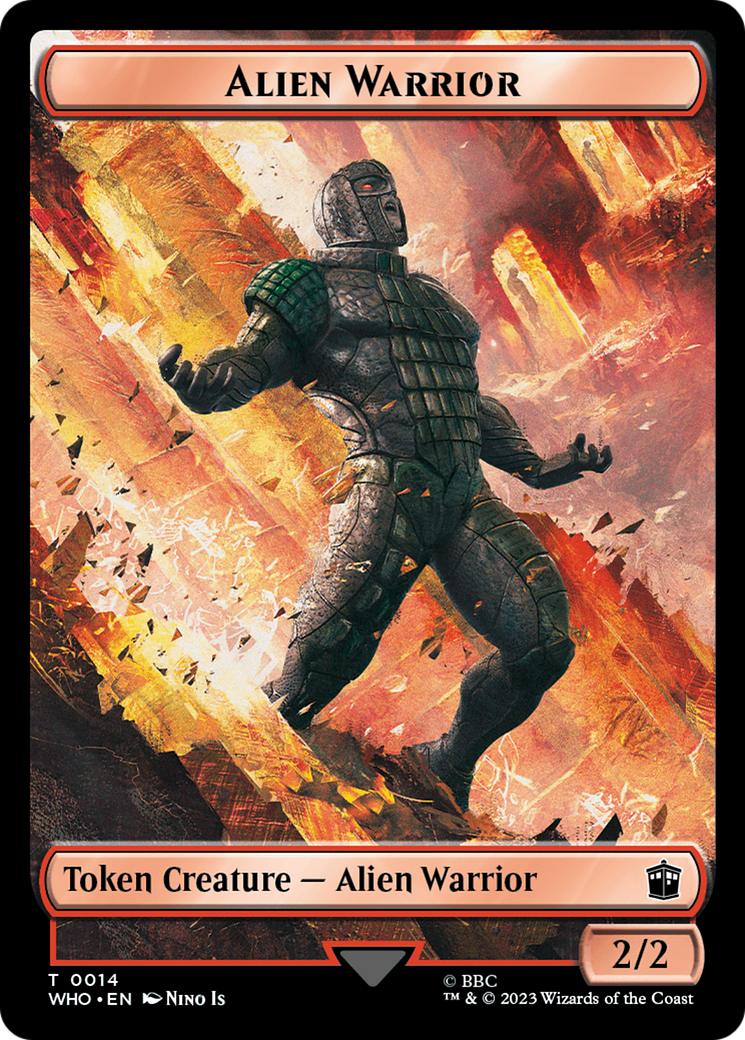 Soldier // Alien Warrior Double-Sided Token [Doctor Who Tokens] | Boutique FDB TCG