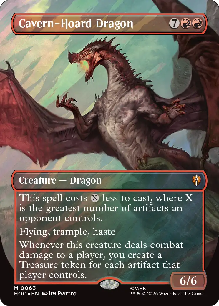 Cavern-Hoard Dragon (Borderless) (Surge Foil) [The Hobbit: Eternal-Legal] | Boutique FDB TCG