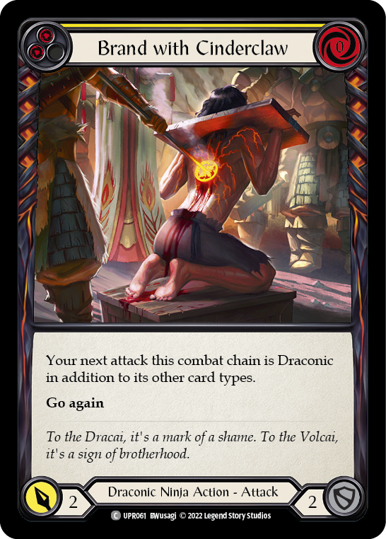 Brand with Cinderclaw (Yellow) [UPR061] (Uprising)  Rainbow Foil | Boutique FDB TCG