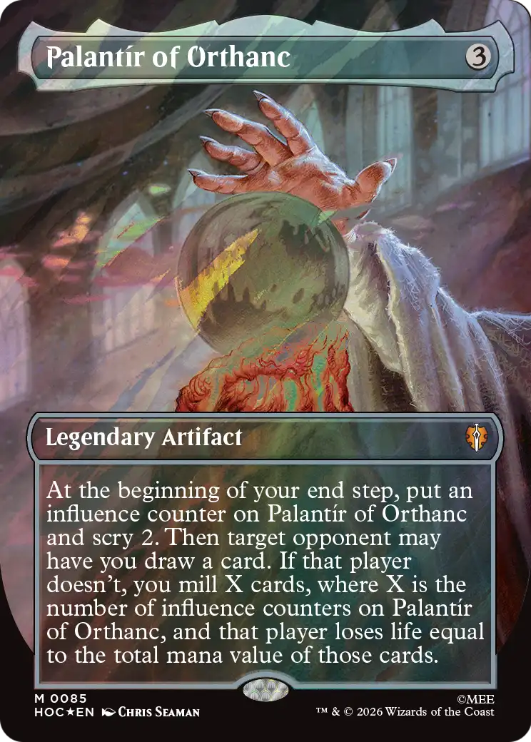 Palantir of Orthanc (Borderless) (Surge Foil) [The Hobbit: Eternal-Legal] | Boutique FDB TCG