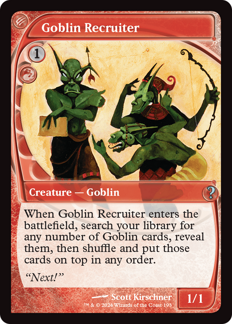 Goblin Recruiter (Future Sight) [Mystery Booster 2] | Boutique FDB TCG