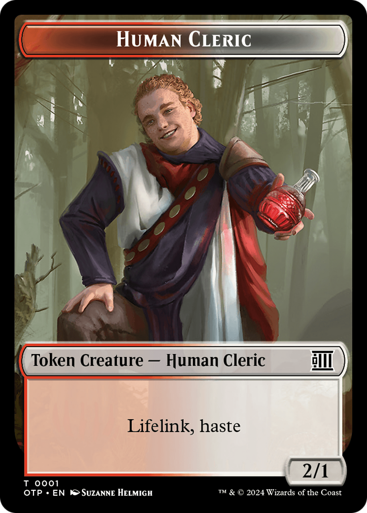 Human Cleric Token [Outlaws of Thunder Junction: Breaking News Tokens] | Boutique FDB TCG