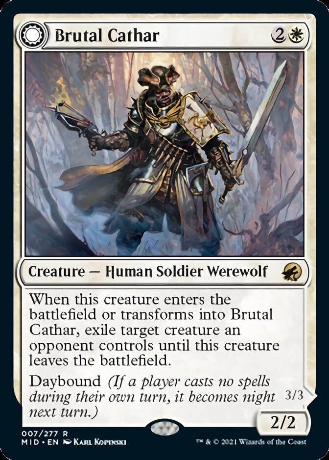 Brutal Cathar // Moonrage Brute [Innistrad: Midnight Hunt] | Boutique FDB TCG