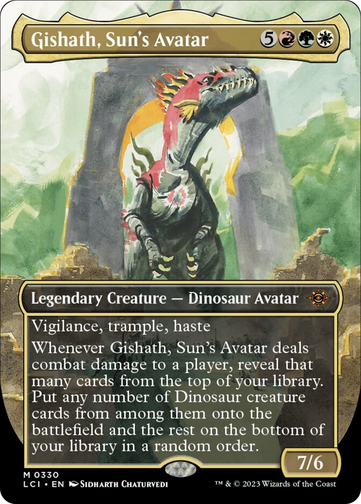 Gishath, Sun's Avatar (Borderless) [The Lost Caverns of Ixalan] | Boutique FDB TCG