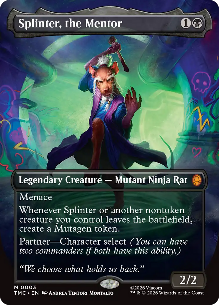Splinter, the Mentor (Borderless) [Teenage Mutant Ninja Turtles Commander] | Boutique FDB TCG