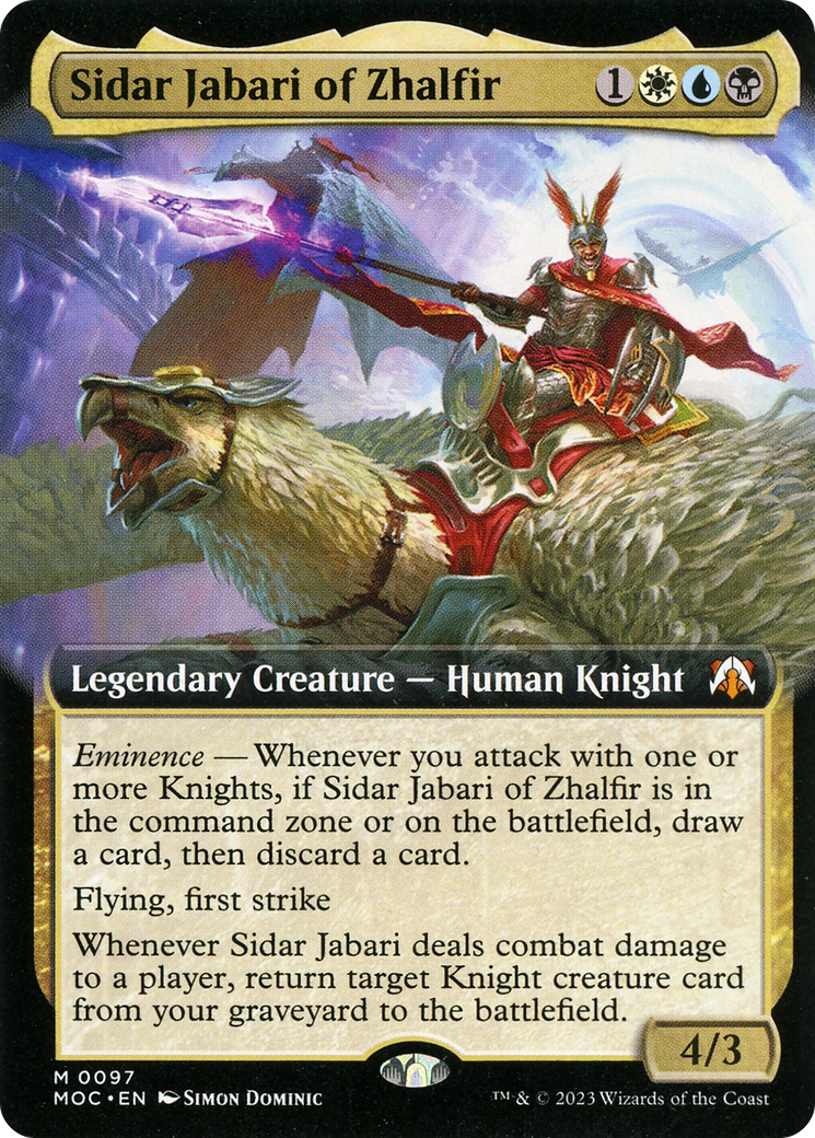 Sidar Jabari of Zhalfir (Extended Art) [March of the Machine Commander] | Boutique FDB TCG