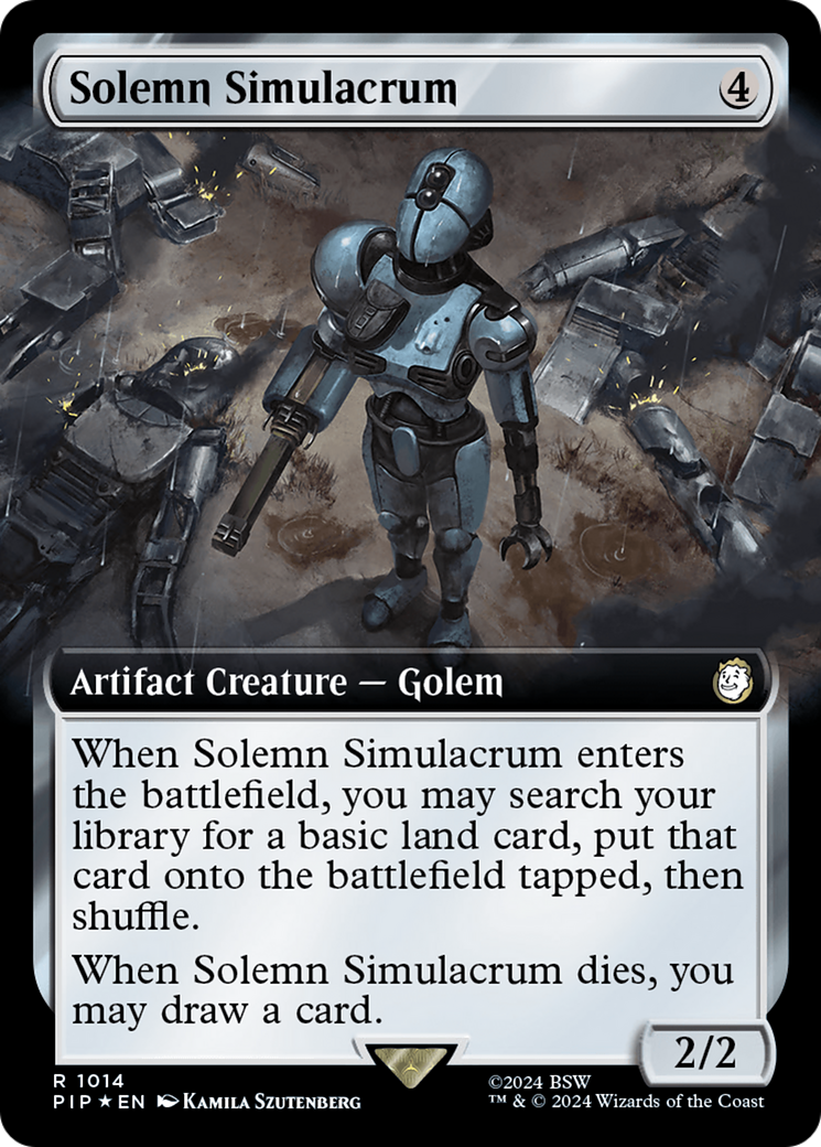 Solemn Simulacrum (Extended Art) (Surge Foil) [Fallout] | Boutique FDB TCG