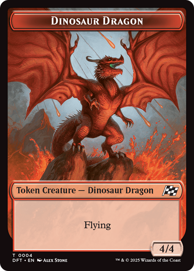 Dinosaur Dragon // Treasure Double-Sided Token [Aetherdrift Tokens] | Boutique FDB TCG