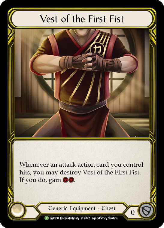 Vest of the First Fist (Golden) [FAB100] (Promo)  Cold Foil | Boutique FDB TCG