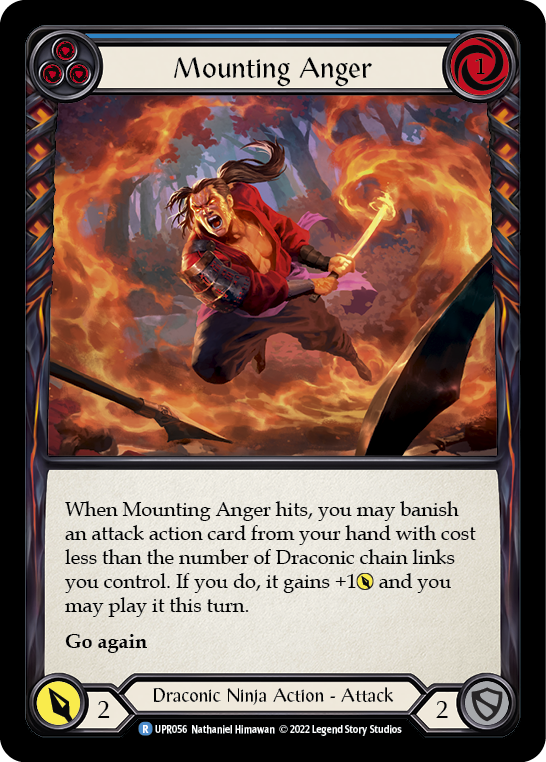 Mounting Anger (Blue) [UPR056] (Uprising)  Rainbow Foil | Boutique FDB TCG