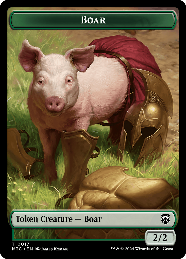 Boar (Ripple Foil) // Forest Dryad Double-Sided Token [Modern Horizons 3 Commander Tokens] | Boutique FDB TCG