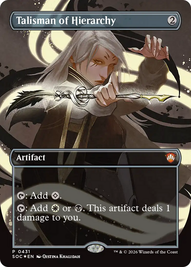 Talisman of Hierarchy (Borderless) [Secrets of Strixhaven Commander] | Boutique FDB TCG