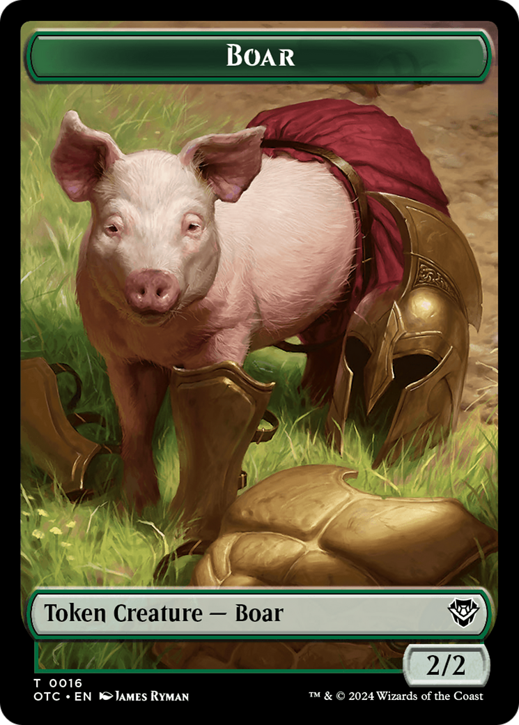 Boar // Manifest Double-Sided Token [Outlaws of Thunder Junction Commander Tokens] | Boutique FDB TCG