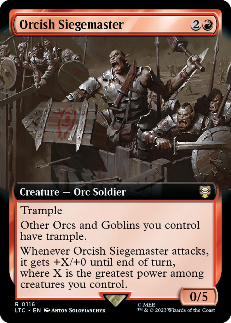 Orcish Siegemaster (Extended Art) [The Lord of the Rings: Tales of Middle-Earth Commander] | Boutique FDB TCG