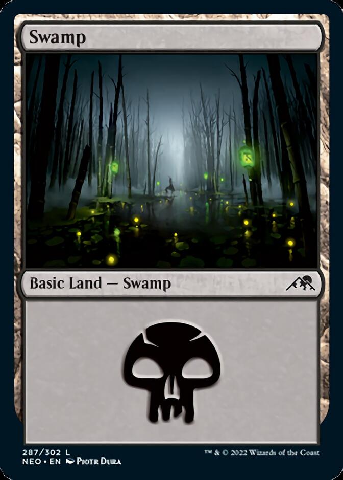 Swamp (287) [Kamigawa: Neon Dynasty] | Boutique FDB TCG