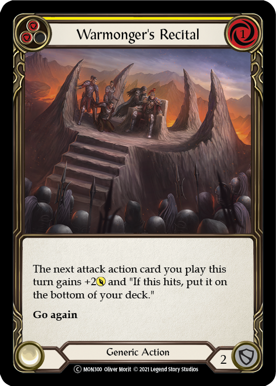 Warmonger's Recital (Yellow) [U-MON300] (Monarch Unlimited)  Unlimited Normal | Boutique FDB TCG