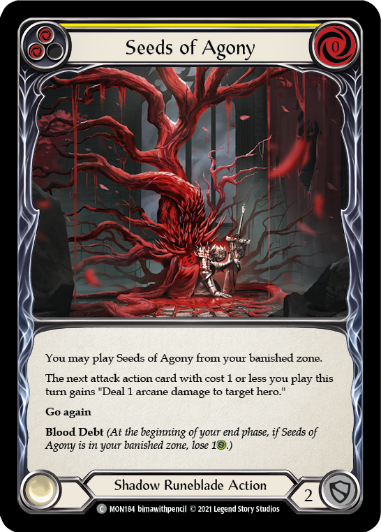 Seeds of Agony (Yellow) [MON184] (Monarch)  1st Edition Normal | Boutique FDB TCG