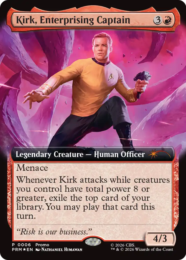 Kirk, Enterprising Captain (Extended Art) [Media Promos] | Boutique FDB TCG