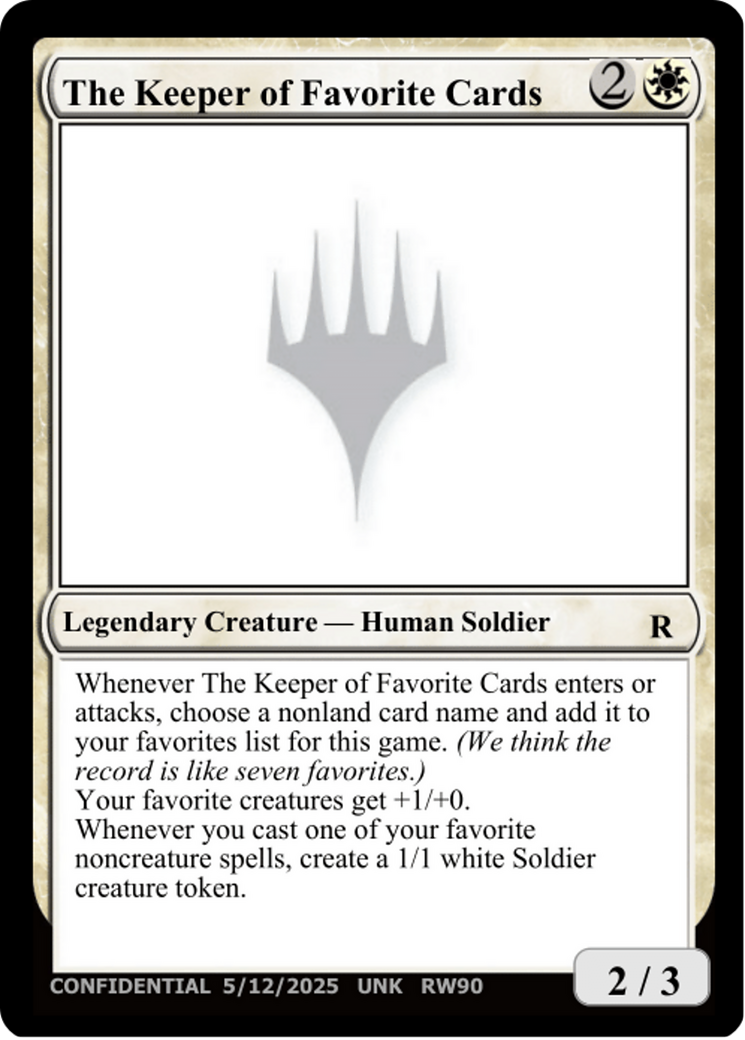 The Keeper of Favorite Cards (5/12/2025) [Unknown Event] | Boutique FDB TCG
