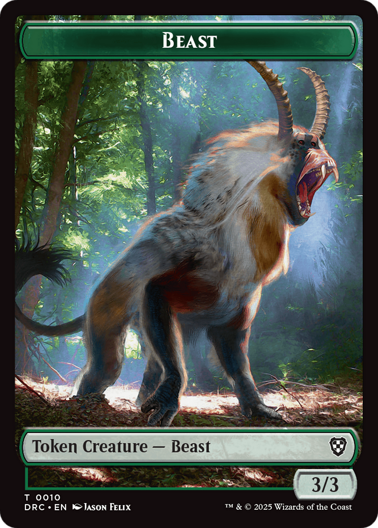 Beast (0010) // Beast (0011) Double-Sided Token [Aetherdrift Commander] | Boutique FDB TCG
