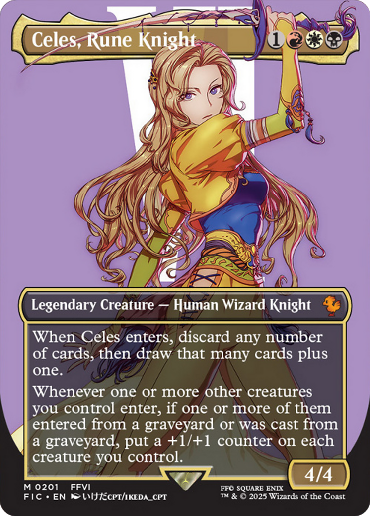 Celes, Rune Knight (Borderless) [FINAL FANTASY Commander] | Boutique FDB TCG