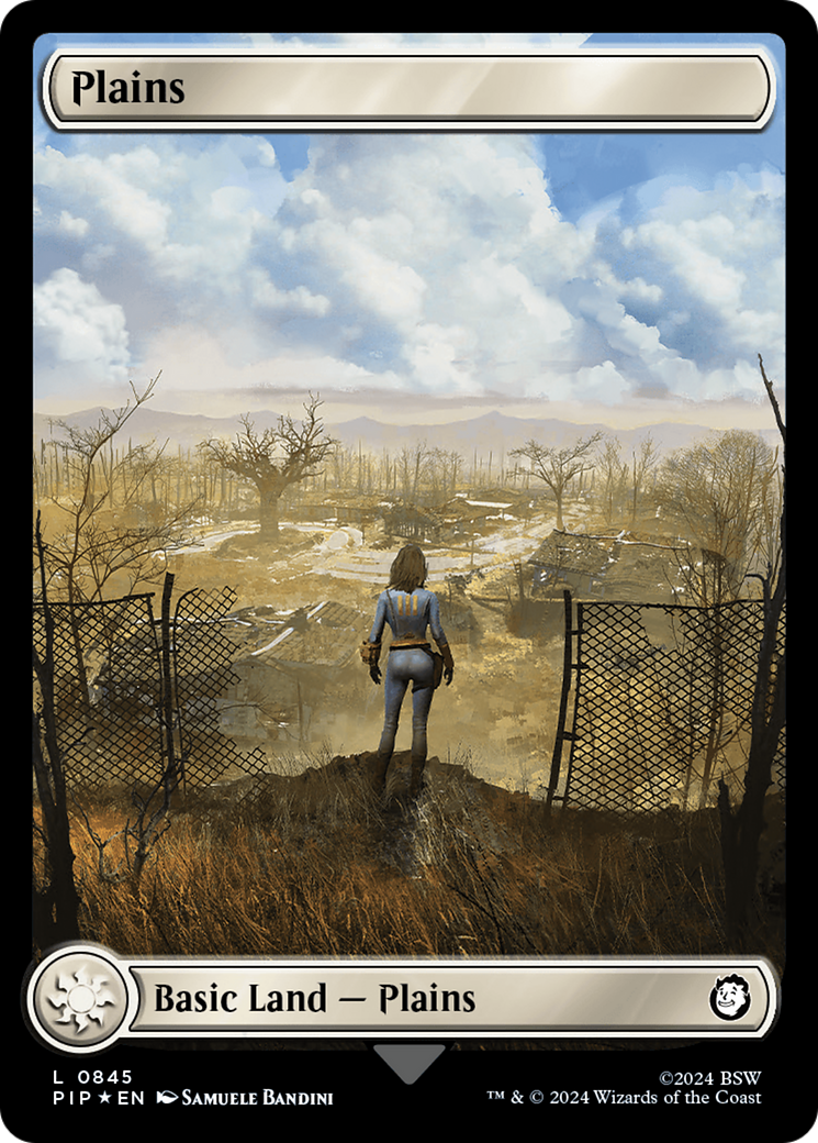 Plains (0845) (Surge Foil) [Fallout] | Boutique FDB TCG