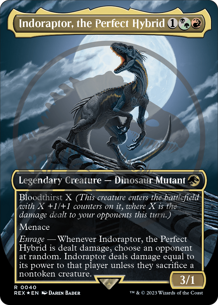 Indoraptor, the Perfect Hybrid (Emblem) (Borderless) [Jurassic World Collection Tokens] | Boutique FDB TCG