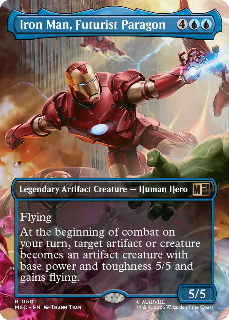 Iron Man, Futurist Paragon (Borderless) [Marvel Super Heroes Commander] | Boutique FDB TCG