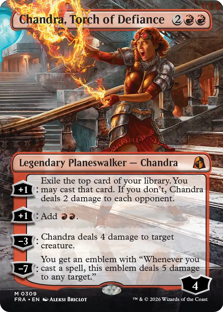 Chandra, Torch of Defiance (Borderless) [Reality Fracture] | Boutique FDB TCG