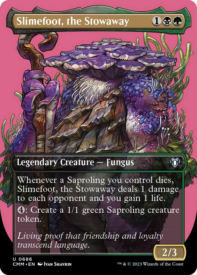 Slimefoot, the Stowaway (Borderless Profile) [Commander Masters] | Boutique FDB TCG