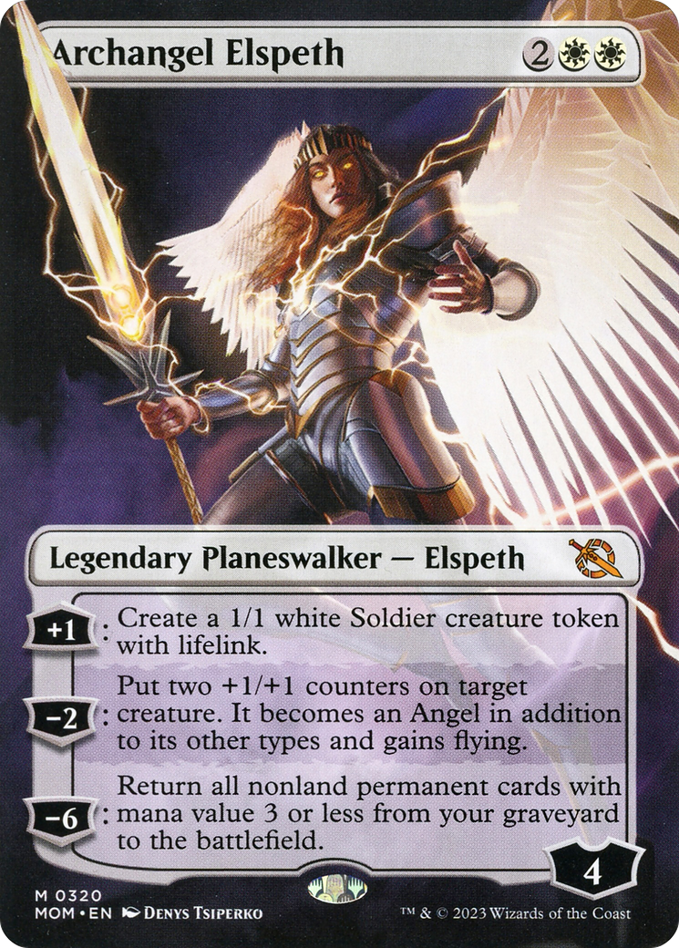 Archangel Elspeth (Borderless Alternate Art) [March of the Machine] | Boutique FDB TCG