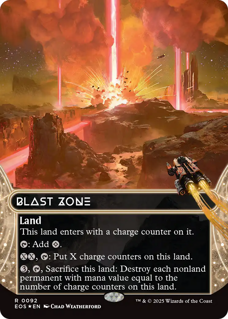 Blast Zone (0092) (Borderless) (Galaxy Foil) [Edge of Eternities: Stellar Sights] | Boutique FDB TCG